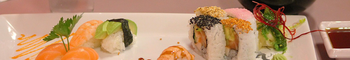 Eating Japanese Sushi at Fancy Q Sushi Bar & Grill restaurant in Hilton Head Island, SC.